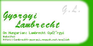 gyorgyi lambrecht business card